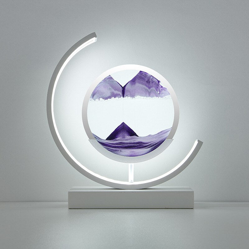 Kinetic Sand Motion Night Light with Rotating Landscape Display for Bedroom Nightstand and Living Room Ambiance
