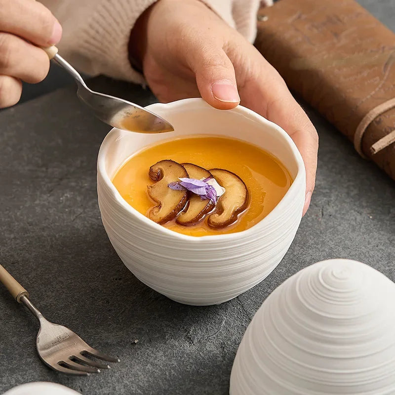 Oval Porcelain Dish for Fruit Snacks Salad and Soup Modern Kitchen Serving Ware Natural Tones