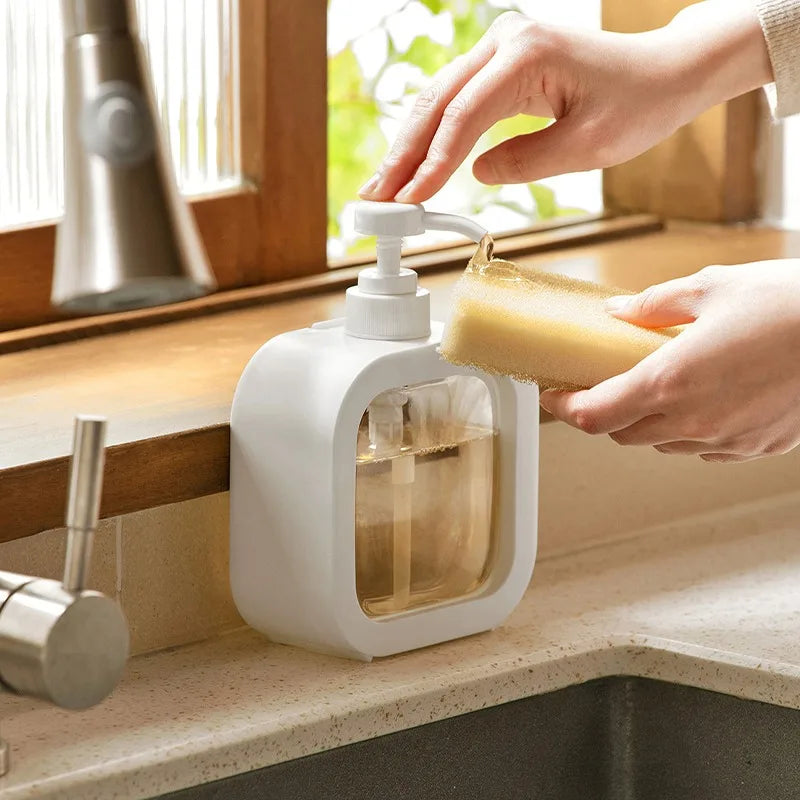 Countertop Liquid Soap Pump Bottle 11 oz Capacity ABS Plastic Modern Nordic Style for Hand Wash Dish Soap Kitchen Bathroom Sink