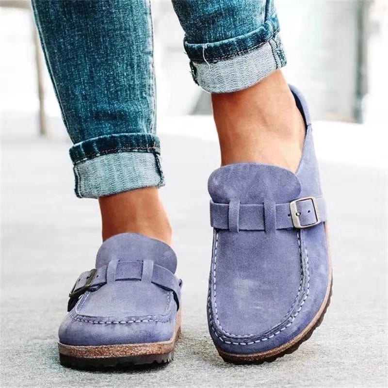 Women's Retro Cork Footbed Slide Sandals with Arch Support & Adjustable Buckle Straps for All-Day Comfort