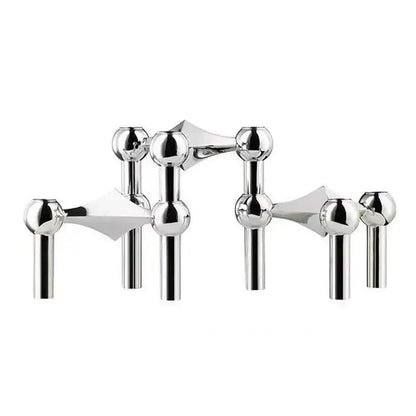 Geometric Metal Candle Holder - Modular Stacking Candelabra for Tables & Centerpieces - Modern Minimalist Decor