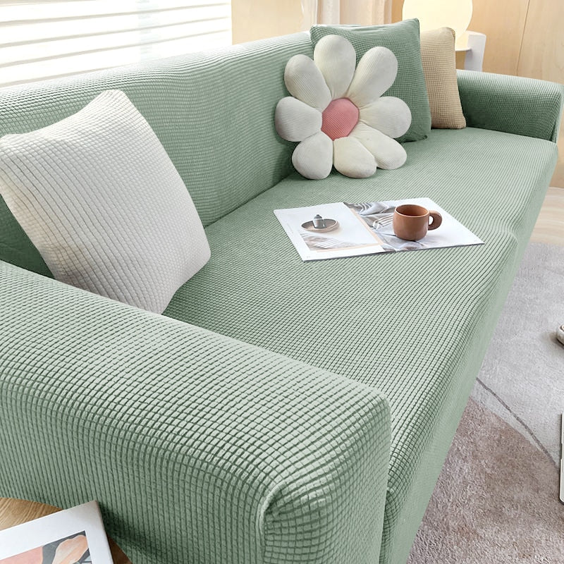 Stretchy Sofa Slipcover with Non-Slip Grip for Living Room – Fits 1 to 4 Seater Couches, Pet-Proof Furniture Protection