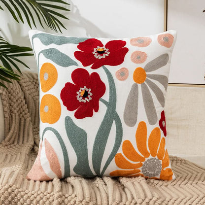 EMBROIDERLIVA – Embroidered Throw Pillow Cover for Cozy Decor