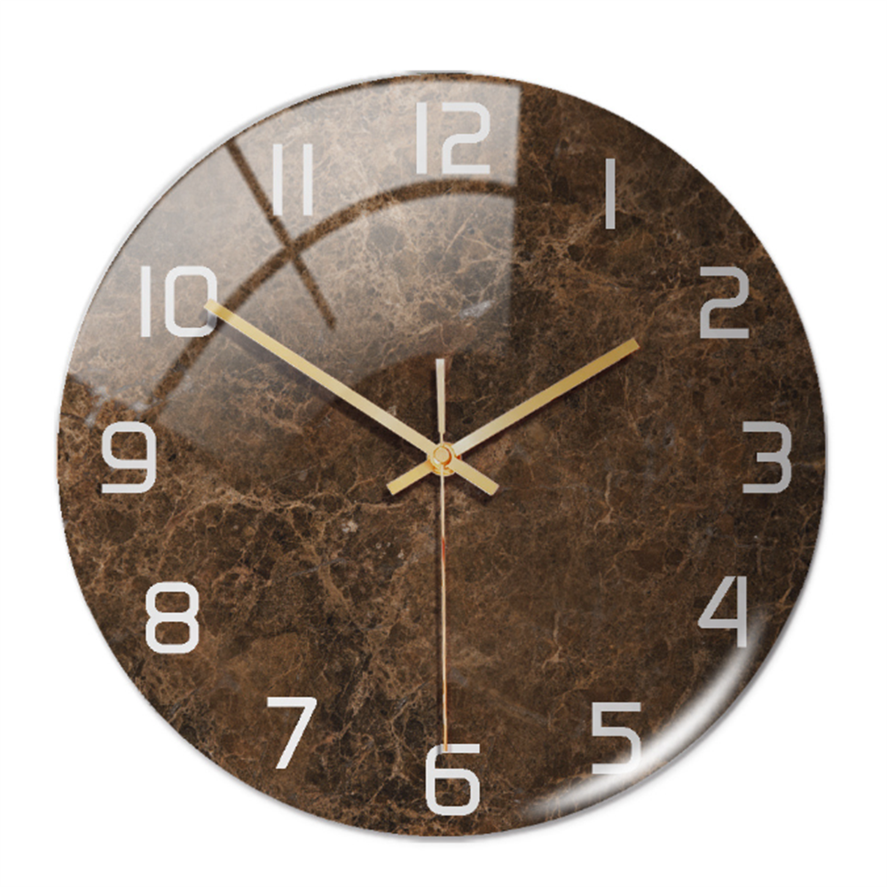 Silent Wall Clock Round Metal Frame Minimalist Quiet Sweep Non-Ticking for Living Room Bedroom Office Home Decor Modern Decorative Timepiece