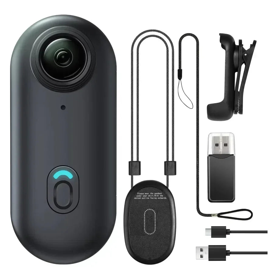 Compact 4K Action Camera with WiFi, Waterproof Housing, Magnetic Clip & 360° Rotating Mount for POV Recording