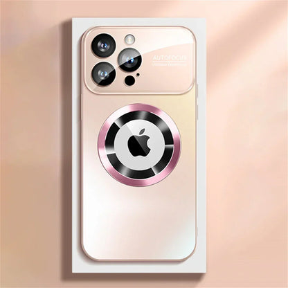 Glossy Magnetic Snap-On iPhone Case with MagSafe Compatibility for Wireless Charging | Premium Mirror Finish Protective Cover | Slim Lightwe