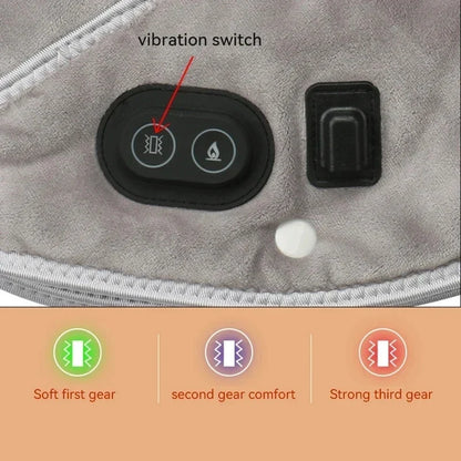 Heated Neck and Shoulder Wrap with Vibration – USB Rechargeable Heat Therapy Cushion – 3 Temperature Settings, Auto Timer, Soft Plush