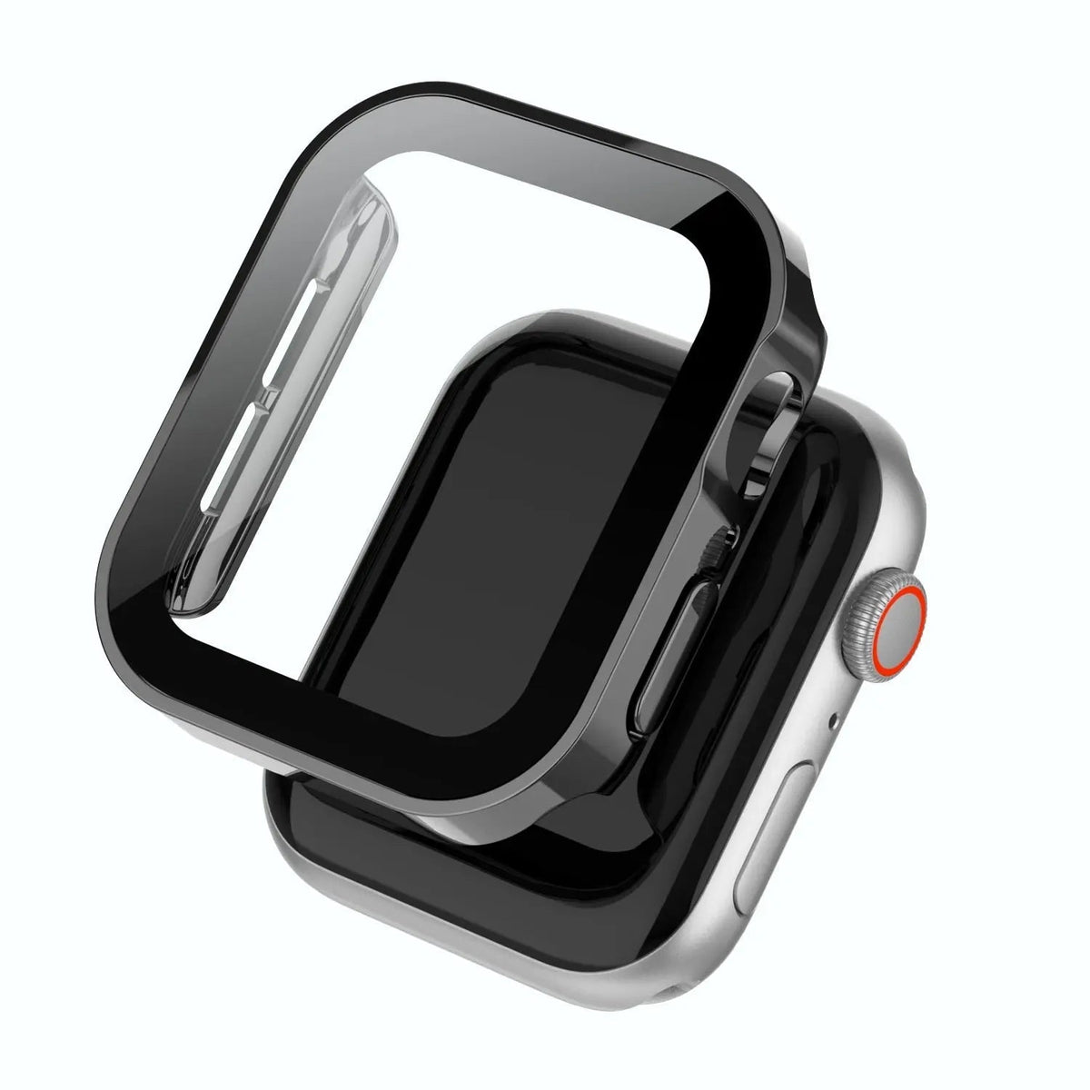 Snap-On Full-Coverage Screen & Body Shield for Apple Watch Series 4-9 – Tempered Glass & PC Armor