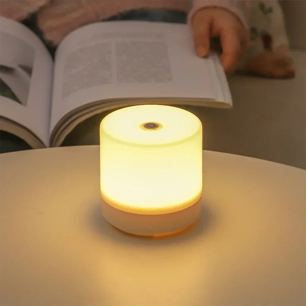 Dimmable LED Cube Lamp 3.3 Inch White Touch Control Bedside Light USB Powered for Nightstand Reading Desk Small Space Ambient Lighting