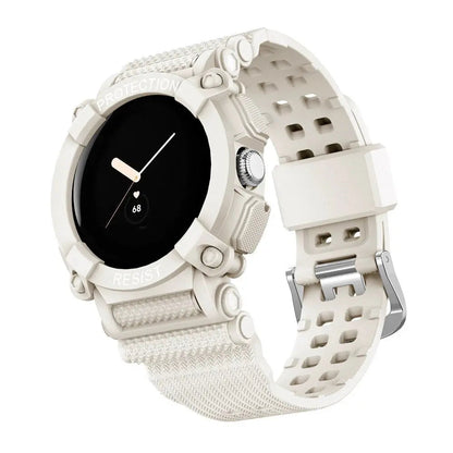 Protective Strap & Shell Combo for Pixel Watch – Matching Band & Bumper Case