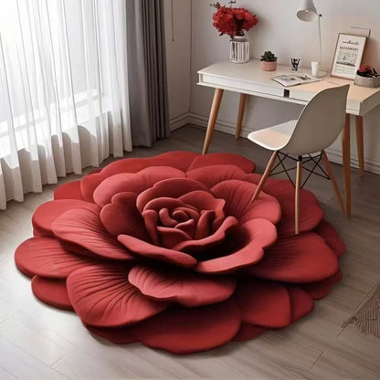 Rose Petal Bath Mat – Soft Microfiber Non-Slip Rug for Bathroom Decor, Machine Washable Floral Design for Shower, Bedroom, Entryway