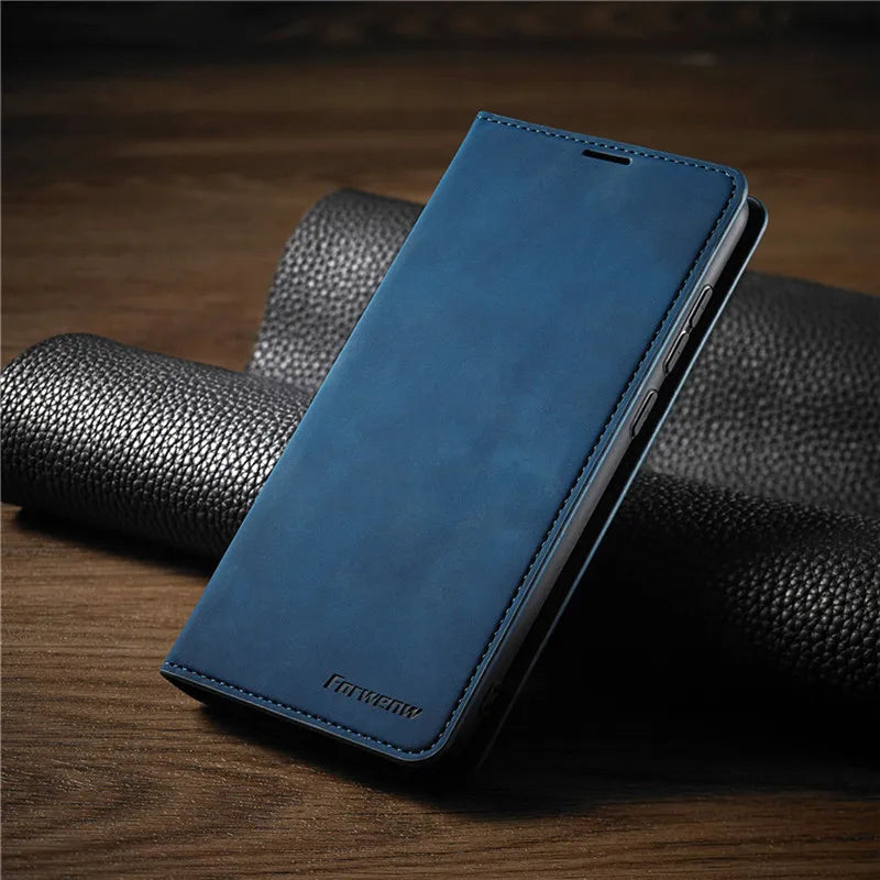 Magnetic Leather Flip Case for iPhone with Snap Closure and Full Body Protection for Daily Use