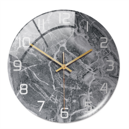 Silent Wall Clock Round Metal Frame Minimalist Quiet Sweep Non-Ticking for Living Room Bedroom Office Home Decor Modern Decorative Timepiece