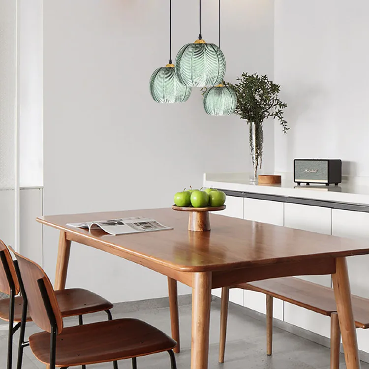 Botanical Glass Pendant Fixture E27 Socket Overhead Lighting for Kitchen Island Dining Table Modern Farmhouse Home Decor