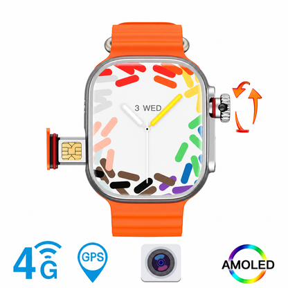 S9 Ultra | 4G Smartwatch with AMOLED Screen & Rotating Camera | Enhanced Connectivity for Seamless Communication