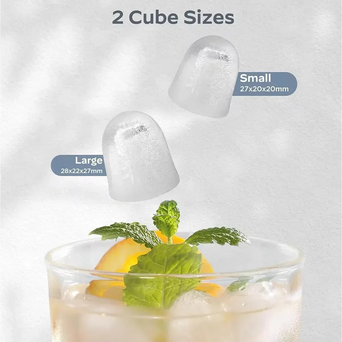 Countertop Ice Machine 33 lb Daily Output Stainless Steel Fast Cube Maker Self-Cleaning for Home Bar Kitchen Office Small Appliance Portable