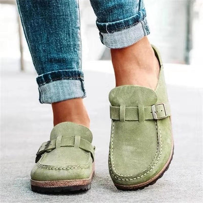 Women's Retro Cork Footbed Slide Sandals with Arch Support & Adjustable Buckle Straps for All-Day Comfort