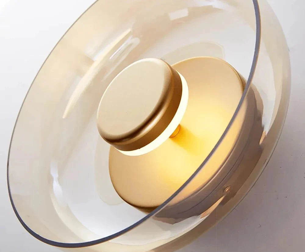 Contemporary Sconce with Domed Glass Shade – Iron Frame Wall-Mount Fixture for Bedrooms, Hallways & Living Spaces