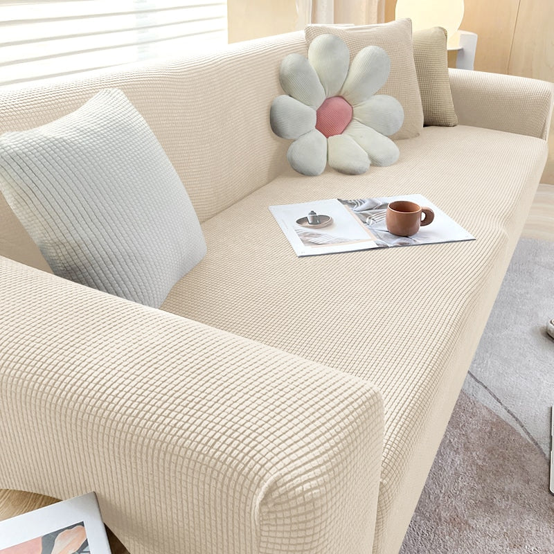 Stretchy Sofa Slipcover with Non-Slip Grip for Living Room – Fits 1 to 4 Seater Couches, Pet-Proof Furniture Protection