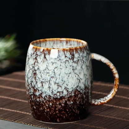 Handcrafted Stoneware Coffee Mug with Artisan Glaze – Heat-Retaining Cup for Tea, Cocoa, Hot Beverages – Kitchen Drinkware for Home, Office