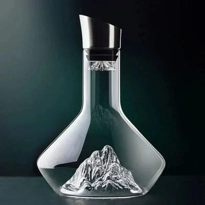 Handcrafted Crystal Wine Carafe 50 oz Clear Glass Aerator for Red Wine Serving Centerpiece Elegant Table Decor for Dinner Parties Entertaini