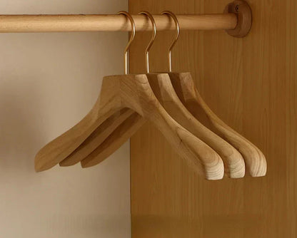 Wooden Suit Hangers with Trouser Bar – 1.6 Inch Wide Shoulder Cedar Coat Storage for Closet Organization