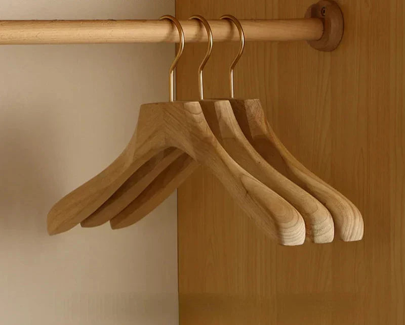 Premium Wood Suit Hangers with Pants Bar 1.6 in Wide Shoulder Support for Jackets Blazers Coats Closet Organization Heavy Duty Wooden Garmen