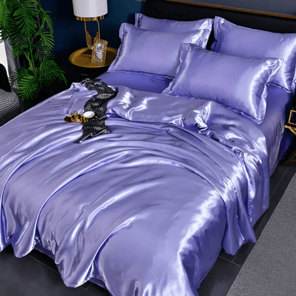 Queen Bedding Set Polyester Satin-Feel Cover for Year-Round Sleep Comfort Machine Washable Wrinkle-Free