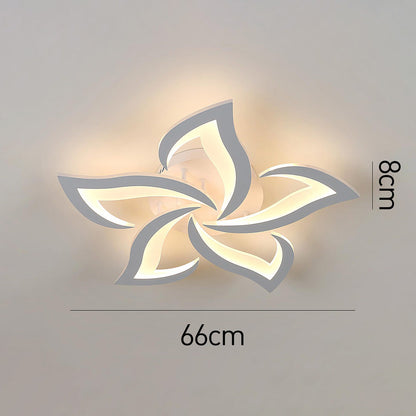 Flush Mount LED Fixture Metal Acrylic Black Layered Floral Pattern for Bedroom Living Room Hallway Contemporary Home Decor Overhead Light