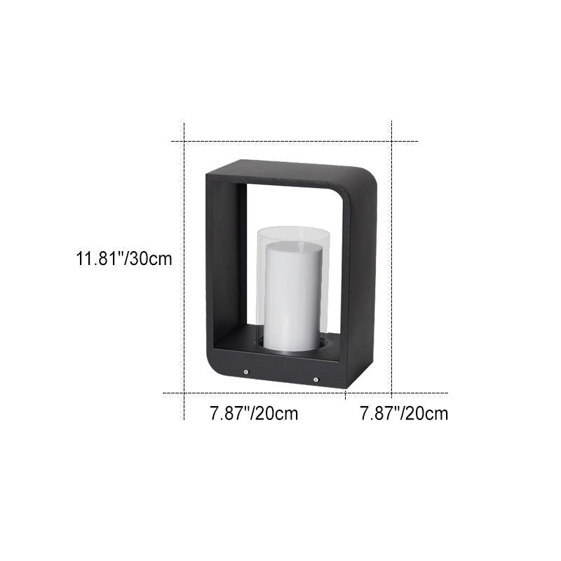 Exterior Aluminum LED Sconce Black 12-Inch Wall Mount for Pathway Fence Garden Entry Waterproof Solar or Hardwired 3-Temp