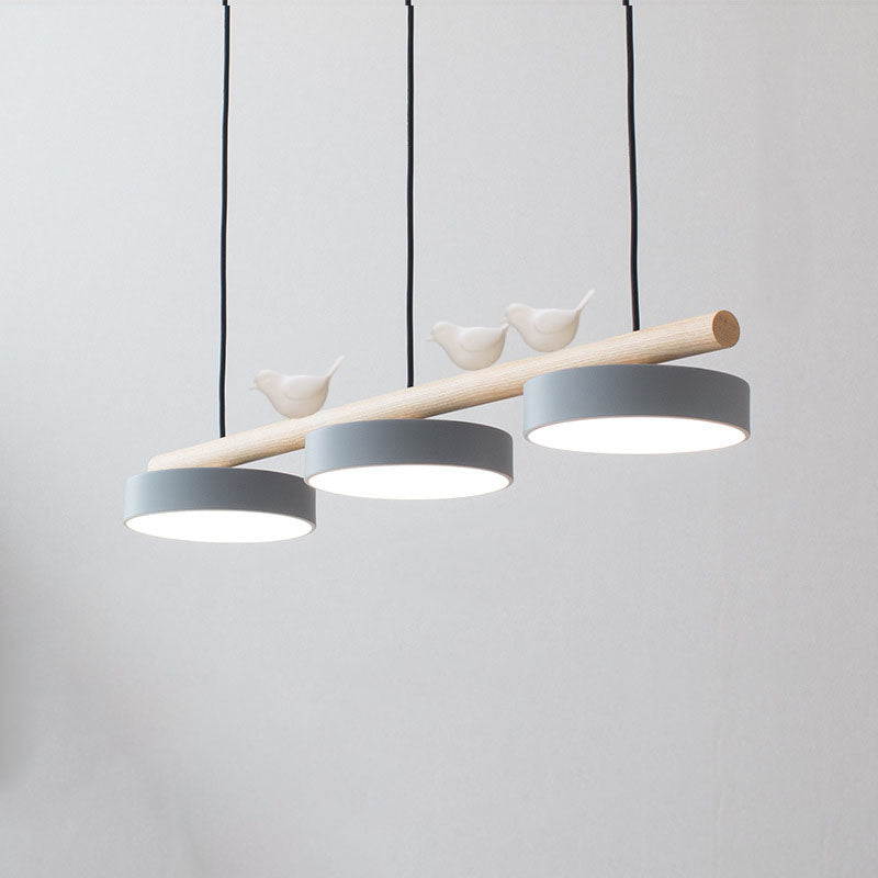 Linear LED Ceiling Light Fixture 36W 31.5 Inch Wood Iron Resin 3-Temperature Adjustable Flush Mount for Bedroom Living Room Hallway Kitchen