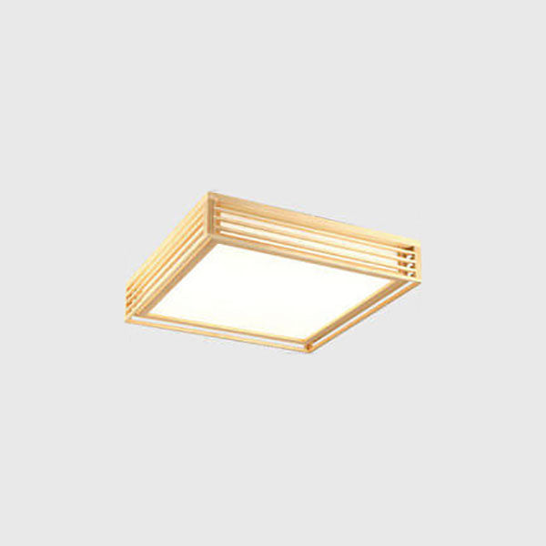 LED Round Ceiling Fixture 14-inch Wood & Acrylic Contemporary Overhead Light for Bedroom Kitchen Bathroom Home Office