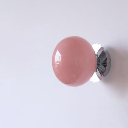 Metal & Glass Sconce Fixture 7 in Pink Beige White E26 Socket for Bedroom Office Hallway Ambient Task Lighting