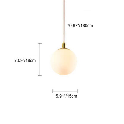 Adjustable Ceiling Pendant with Glass Shade for Entryway, Den, or Sleeping Space - Modern Suspended Fixture in White or Gold - 10 Inch Globe