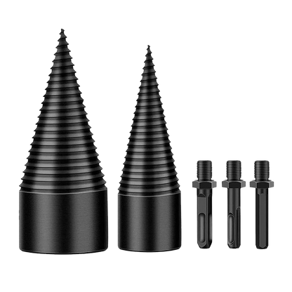 Firewood Splitting Drill Bit for Power Tools - High Carbon Steel Wood Splitter Attachment for Electric Drills - Fits All Drill Sizes