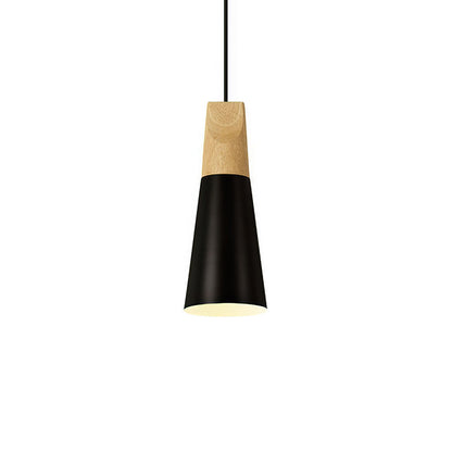 Aluminum & Wood Hanging Lamp E27 Socket Gray Black White Yellow Kitchen Island Dining Table Overhead Fixture Scandinavian Style Modern Minim