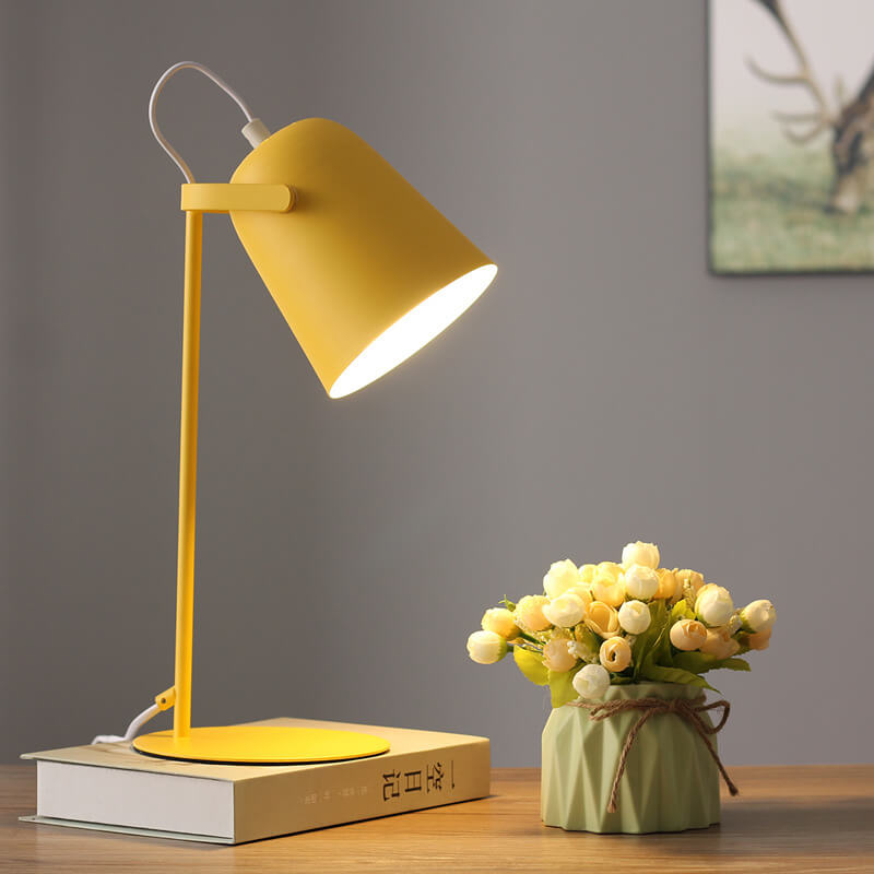 Modern Metal Desk Lamp 14 Inches with E26 Socket for Bedroom Nightstand Office Table Reading Light Plug-In Accent Lighting Contemporary Home