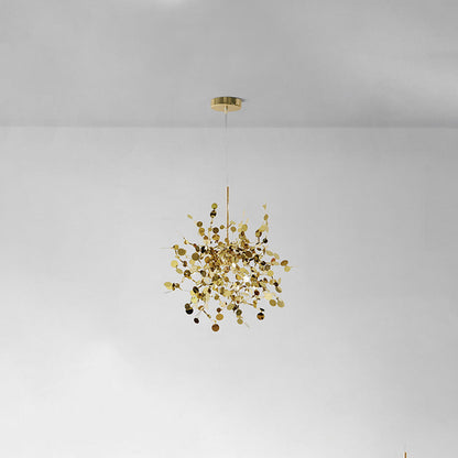 Mid-Century Starburst Hanging Fixture with Height-Adjustable Chain for Dining & Living Spaces Gold or Silver Finish G9 Socket Metal Construc