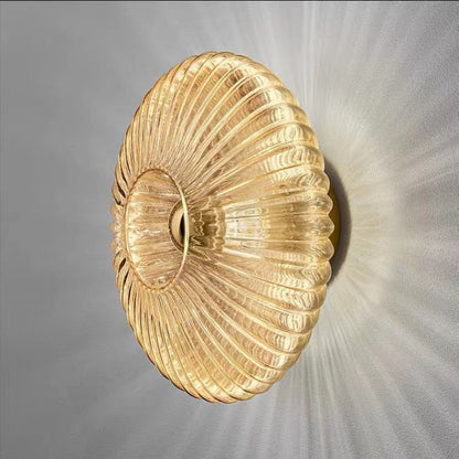 Ribbed Glass Sconce Light Fixture 9.4 Inch Hardwired E26 Bedside Hallway Accent Lamp Frosted Shade Vintage Inspired Bathroom Reading Light W