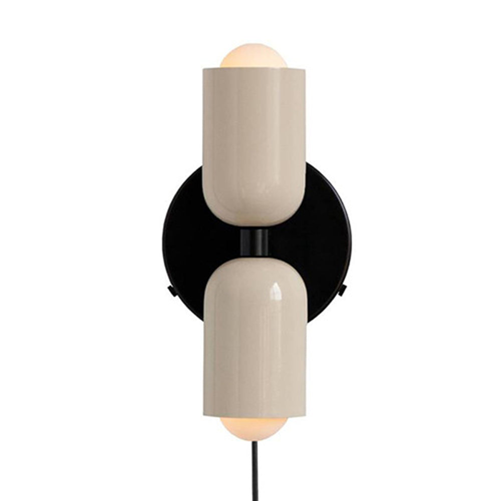 Two-Tone Glass Wall Sconce with Dual Light Uplight Downlight for Bedroom Living Room Hallway Modern Minimalist Home Accent Lighting