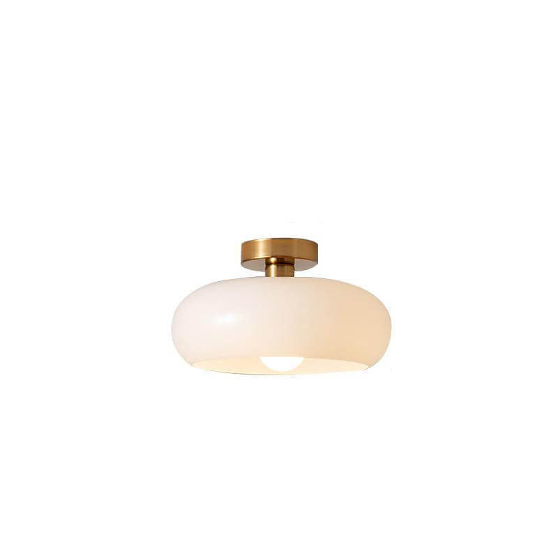 Spherical Glass Ceiling Fixture with Metallic Finish – Contemporary Single-Bulb Lighting for Living Room, Bedroom & Entryway