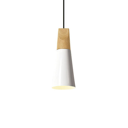 Aluminum & Wood Hanging Lamp E27 Socket Gray Black White Yellow Kitchen Island Dining Table Overhead Fixture Scandinavian Style Modern Minim