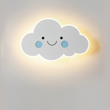 Cloud-Shaped LED Wall Sconce – Modern Metal & Acrylic Light Fixture for Bedroom, Nursery & Living Room – Hardwired White, Pink or Blue