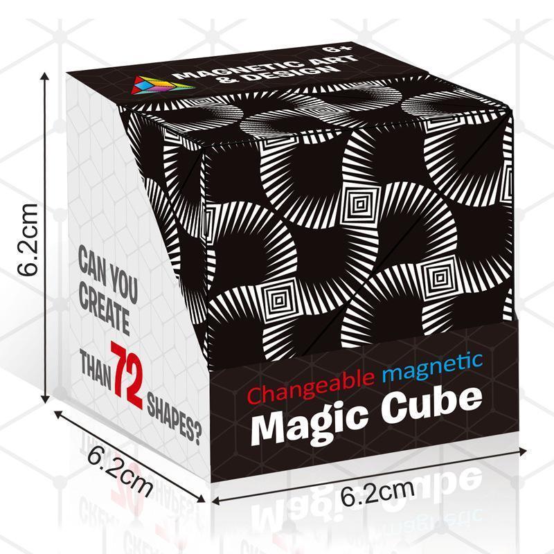 Magnetic Shape-Shifting Fidget Cube Puzzle Toy | Transforming Sensory Block for Stress Relief & Focus | Colorful Folding Brain Teaser for