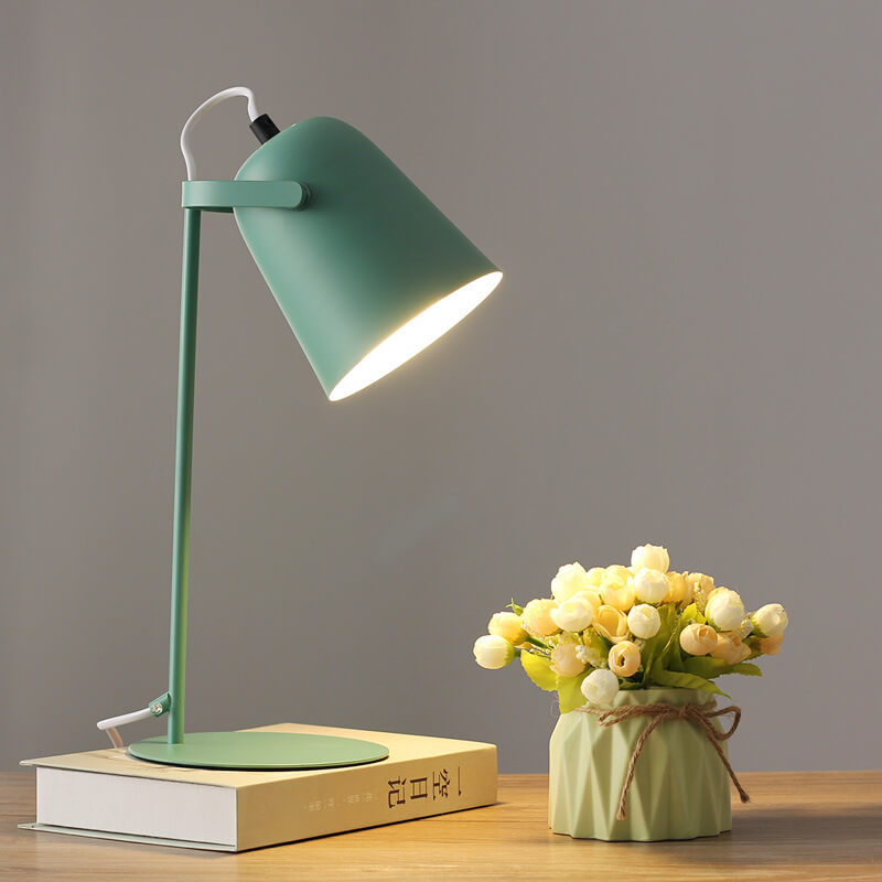 Bucket Table Lamp with E27 Socket in Pastel Scandinavian Colors for Bedroom, Living Room & Office