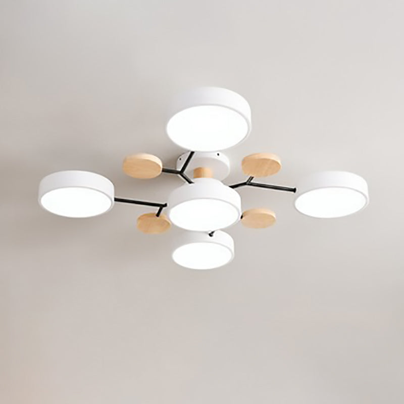 Modern Branch Sphere Semi-Flush Ceiling Light with Integrated LED for Bedrooms & Living Spaces