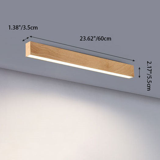 Hardwired Linear LED Ceiling Light with Natural Aluminum Frame & Acrylic Diffuser for Living Room, Bedroom & Entryway