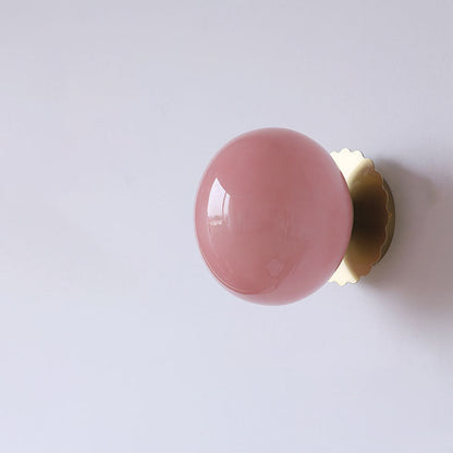 Metal & Glass Sconce Fixture 7 in Pink Beige White E26 Socket for Bedroom Office Hallway Ambient Task Lighting