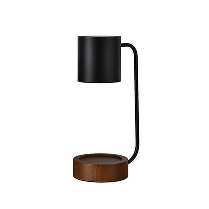 Flameless Scented Wax Warmer Lamp with Wood Base & Dimmable Ambient Light for Bedroom Living Room
