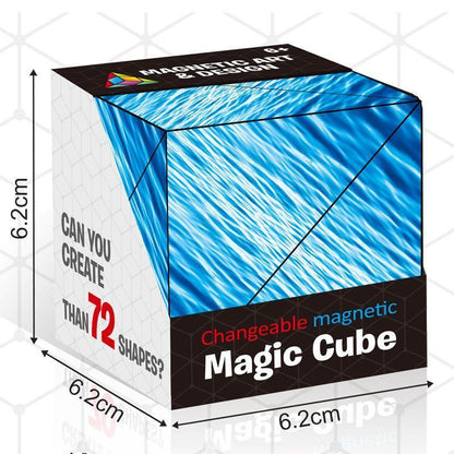Magnetic Shape-Shifting Fidget Cube Puzzle Toy | Transforming Sensory Block for Stress Relief & Focus | Colorful Folding Brain Teaser for